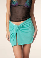 Pareo Donna F**K Lurex Verde Acqua 0938AQ