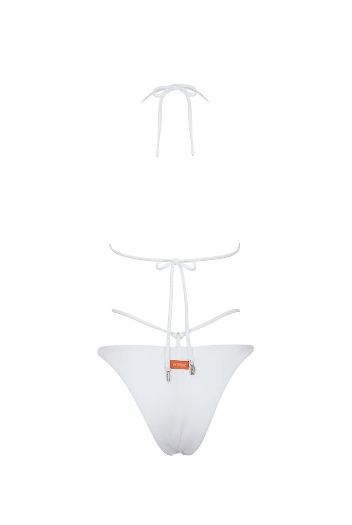 Bikini Triangolo Cotazur in Maglia a Rete Lurex Bianco BKCA0001