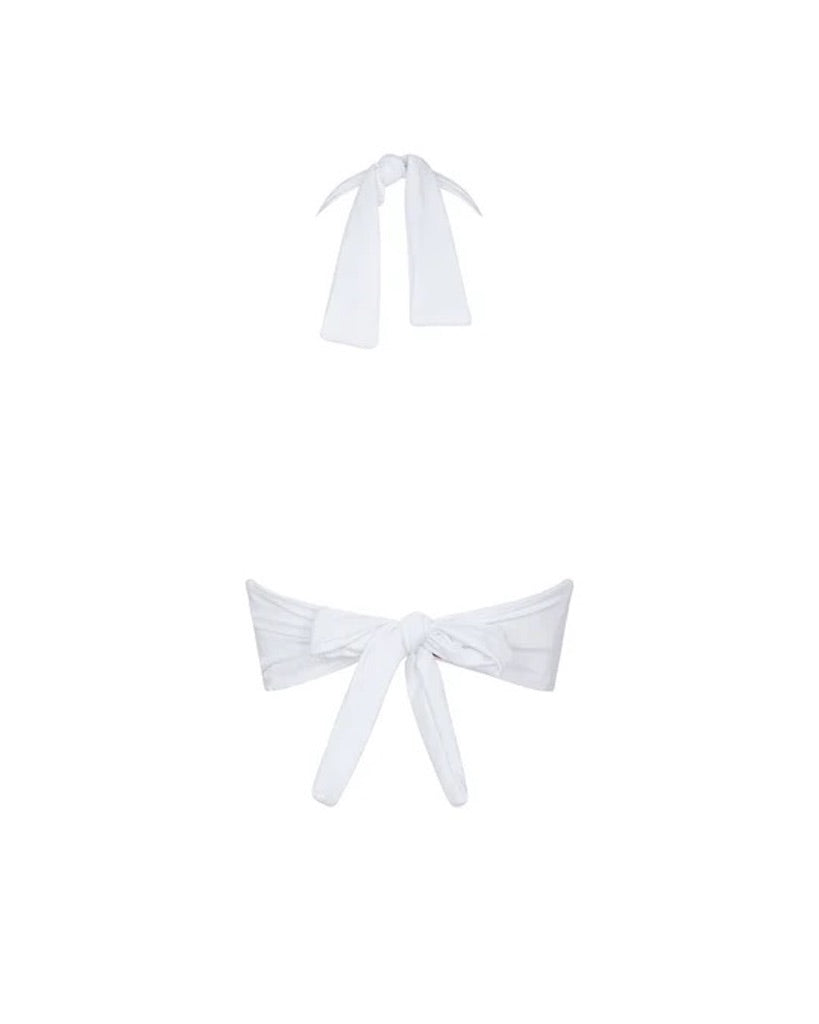 Crop Top Cotazur in Maglia Lurex a Rete Bianco CNCA0006