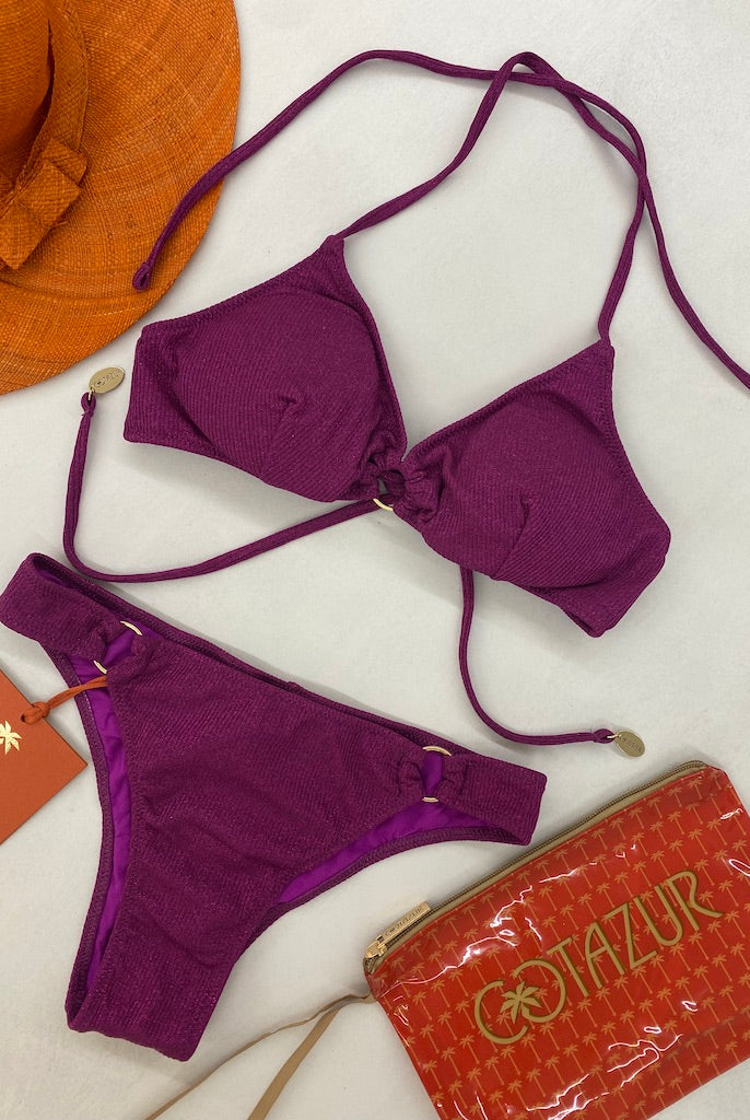 Bikini Bralette Cotazur in Lurex Rigato Fucsia BKCA0024