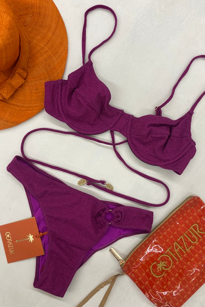 Bikini Balconcino Cotazur in Lurex Rigato Fucsia BKCA0023