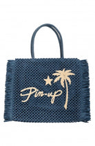 Borsa Shopper Rafia Ecologica Blu Pin Up Stars