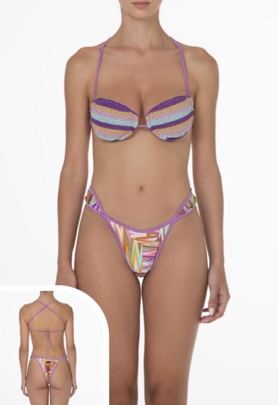 Bikini Donna F**K Reggiseno Ferretto con Slip Americano Fisso Fantasia 0911-X07