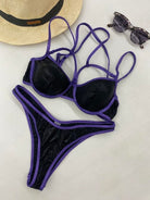 Bikini Donna Me Fui Reggiseno con Ferretto e Slip Americano Fisso Nero 0803_BK