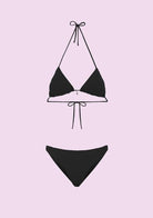 Bikini Donna F**K Triangolo con Slip Americano Fisso Nero SWC010-BK
