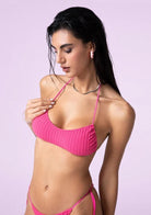 Bikini Donna F**K Fascia con Slip Regolabile Fucsia SWC011-FX
