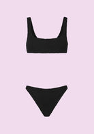 Bikini Donna F**K Top con Slip Fisso Nero SWC030-BK