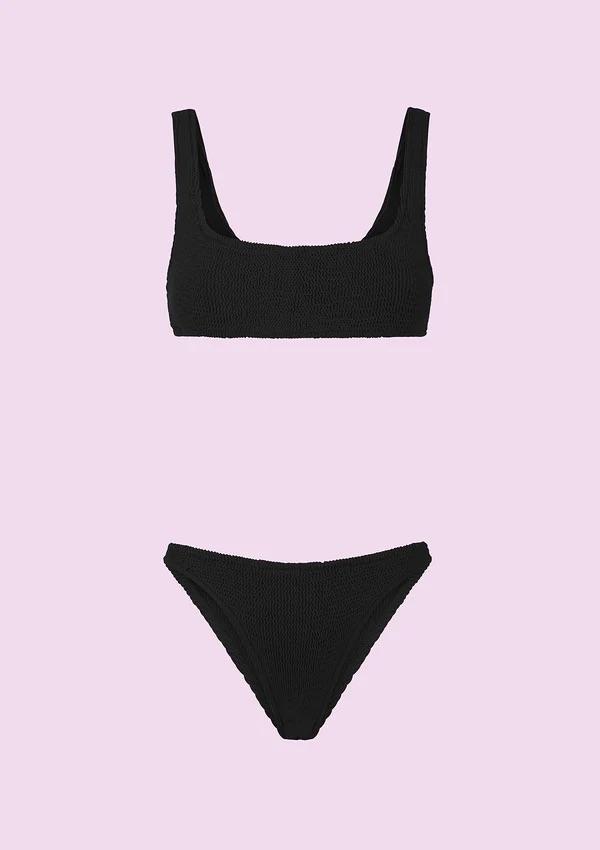 Bikini Donna F**K Top con Slip Fisso Nero SWC030-BK