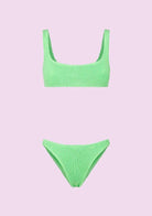 Bikini Donna F**K Top con Slip Fisso Verde Fluo SWC030-FG