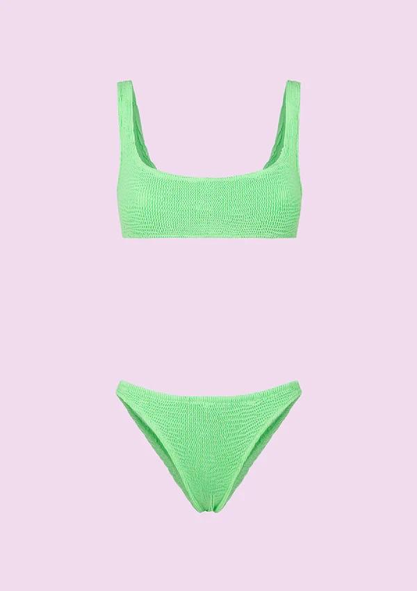 Bikini Donna F**K Top con Slip Fisso Verde Fluo SWC030-FG