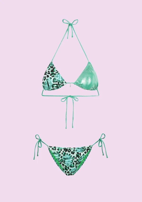 Bikini Donna F**K Triangolo con Slip Regolabile Fantasia SWC060-X12