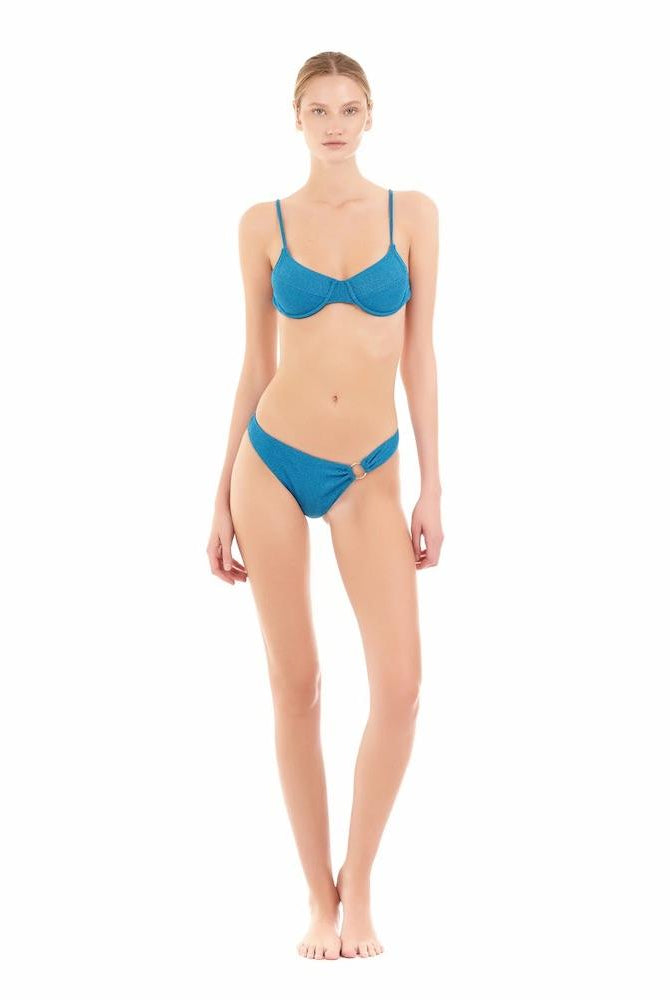 Bikini Balconcino Cotazur in Lurex Rigato Turchese BKCA0023