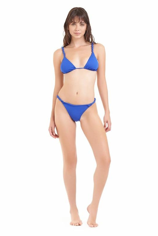 Bikini Donna Cotazur Triangolo con Dettaglio Torchon Blu