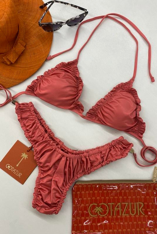 Bikini Donna Cotazur Triangolo in Microfibra Rosa
