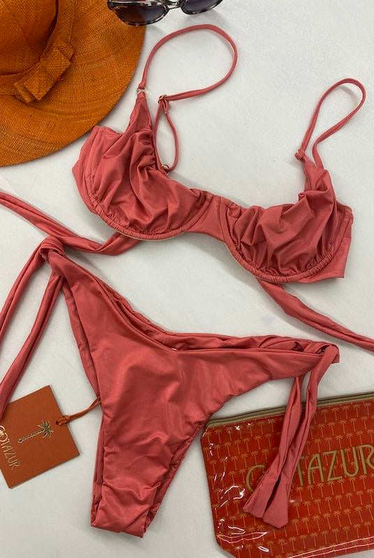 Bikini Donna Cotazur Balconcino in Microfibra Rosa