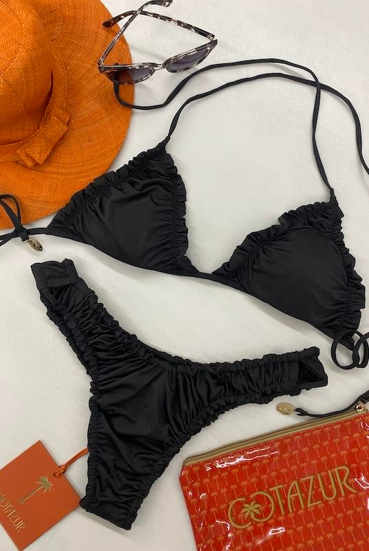 Bikini Donna Cotazur Triangolo in Microfibra Nero