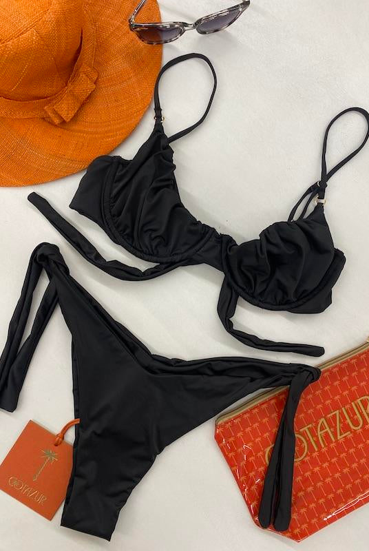 Bikini Donna Cotazur Balconcino in Microfibra Nero