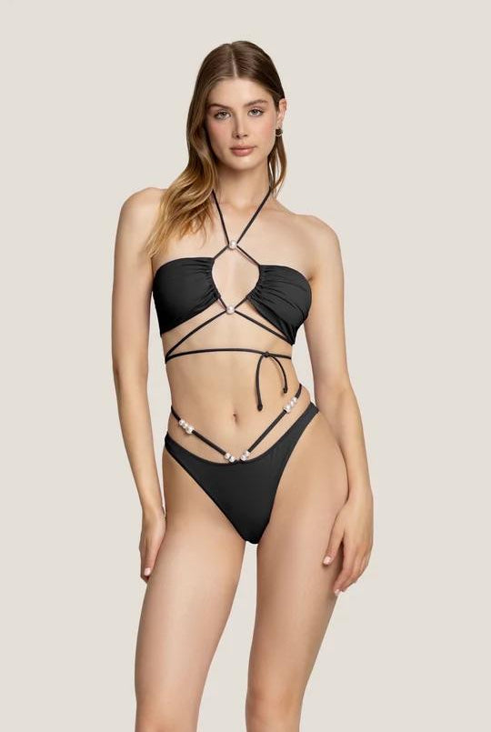 Bikini Donna 4Giveness Fascia con perle Nero