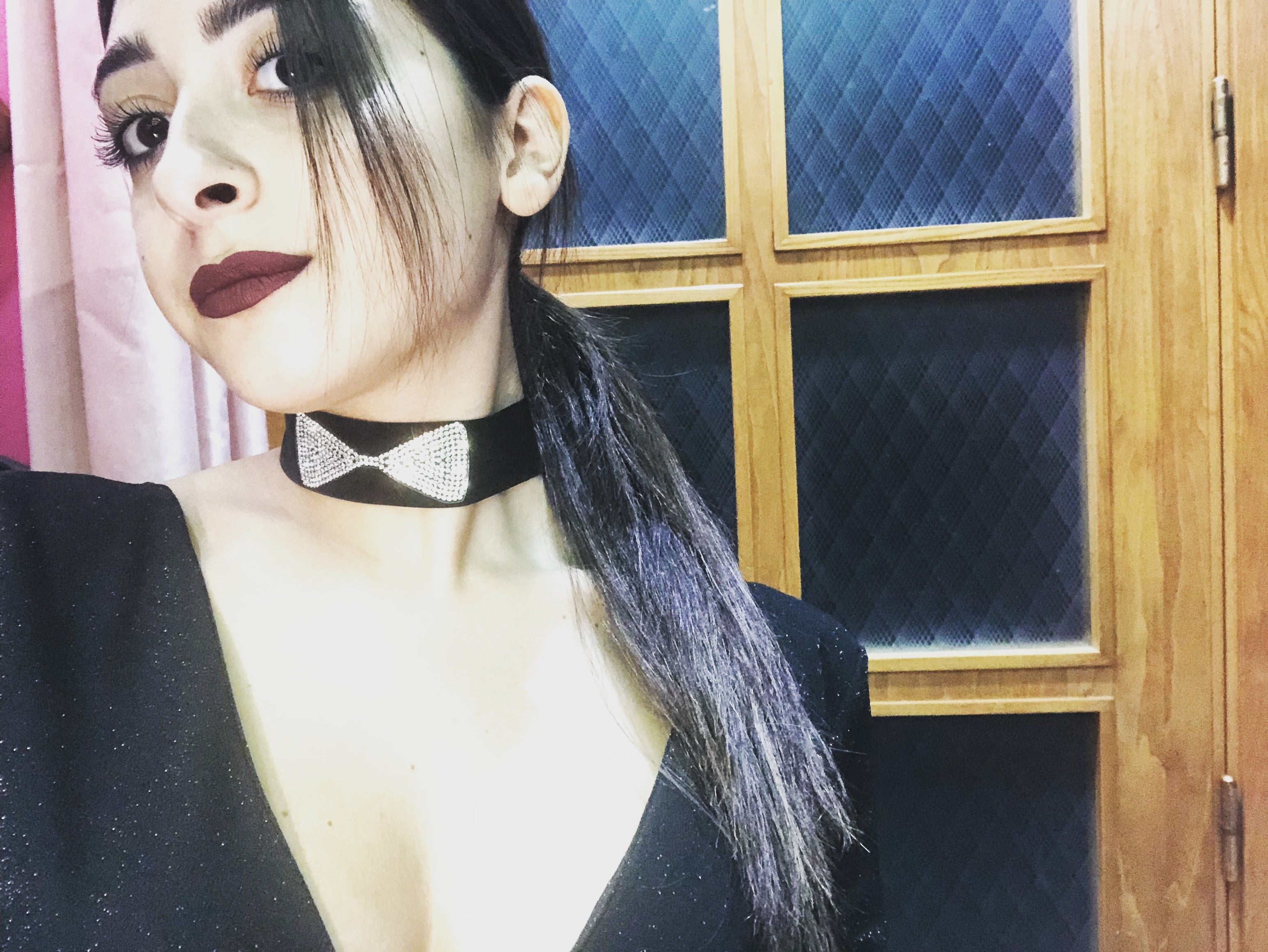 Collare fiocco strass