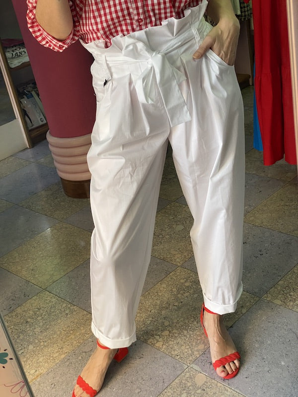 Pantalone Paperbag Popeline Vicolo Taglia M