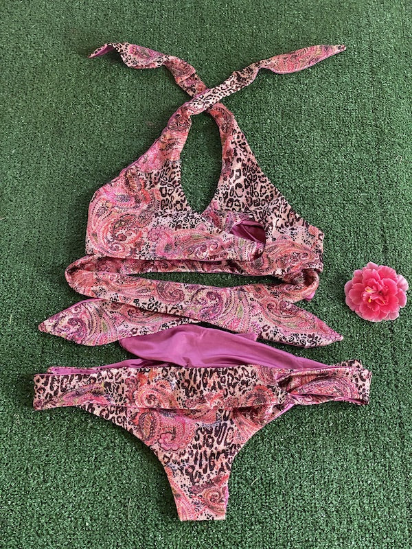 Bikini ReversibilieTriangolo alto e slip brasiliano regolabile Mantra Effek Taglia S e M