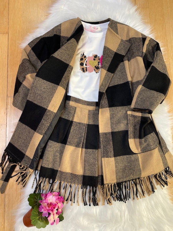 Trench Bambina Vicolo Girl fantasia Quadri con Frange Anni 8 