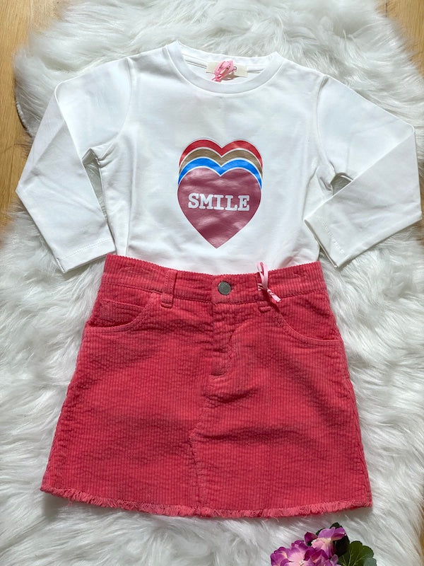 Mini Gonna da Bambina in velluto rigato Vicolo Girl