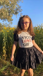 Gonna corta bambina con balze Vicolo Anni 4, 6 ,8 ,10