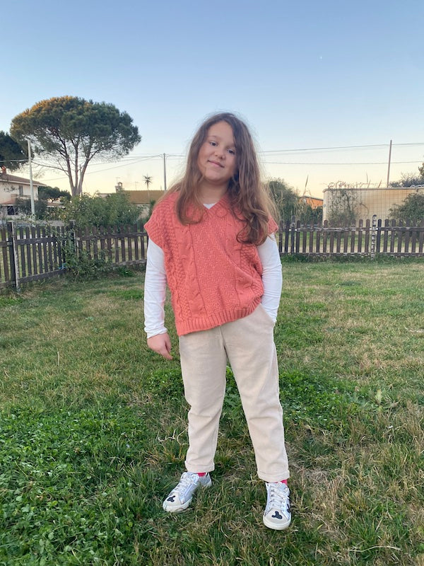 Pantalone Bambina Vicolo Girl in velluto rigato Anni 6 ,10