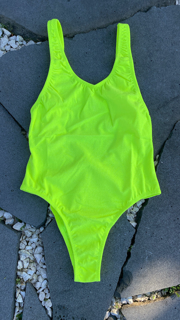 Monokini Effek Tinta Unita Giallo Fluo Taglia L