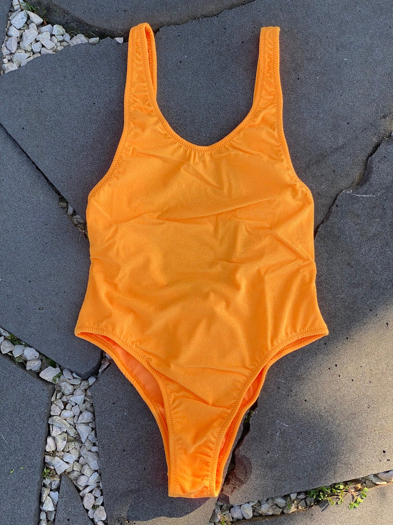 Monokini Effek Tinta Unita Arancio Taglia M e L