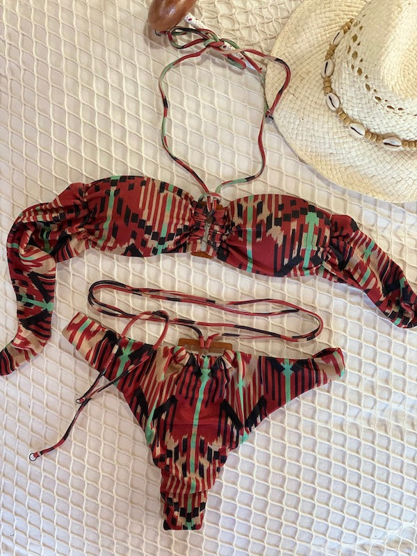 Bikini fascia e slip fisso Rought Effek
