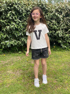 Shorts Bambina in denim di cotone con Stelle Vicolo Girl Anni 6