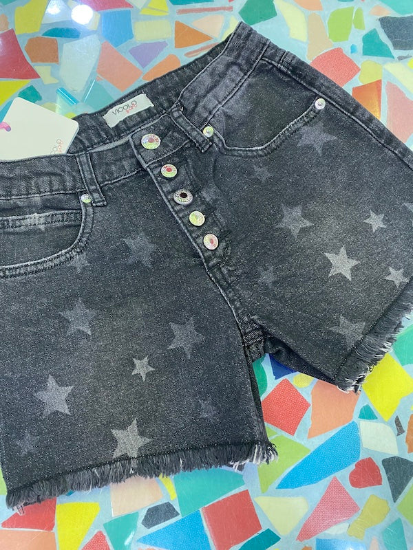 Shorts Bambina in denim di cotone con Stelle Vicolo Girl Anni 6