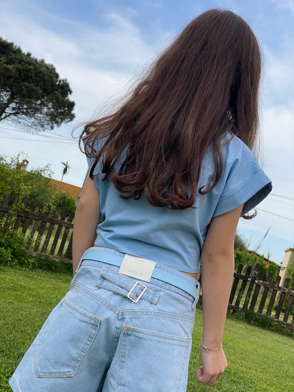 Tshirt corta in cotone Bambina annodare davanti Vicolo Girl Anni 6 e 8