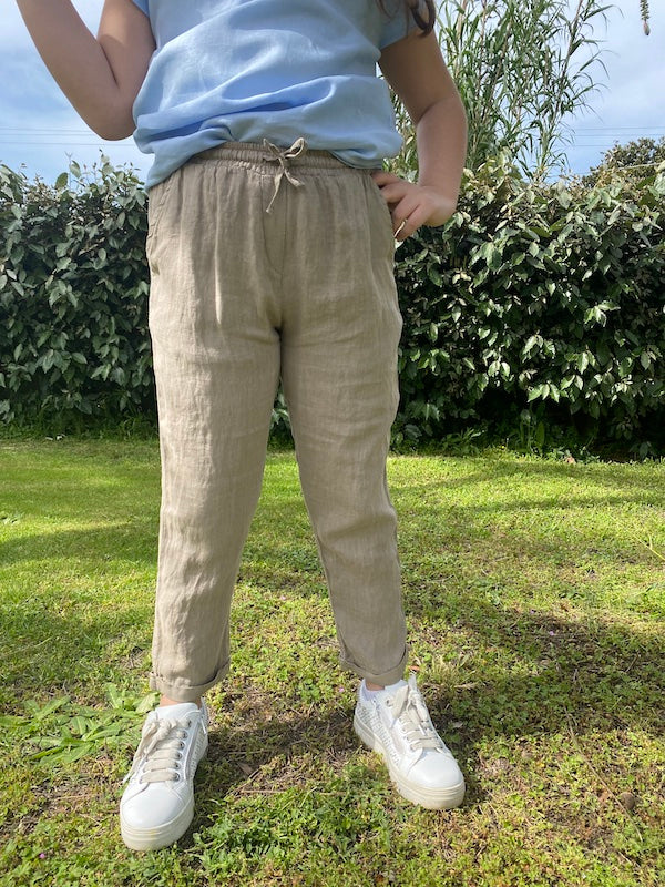 Pantalone per bambina in lino Vicolo Girl