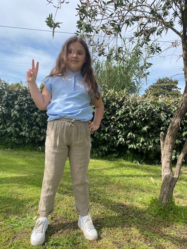 Pantalone per bambina in lino Vicolo Girl