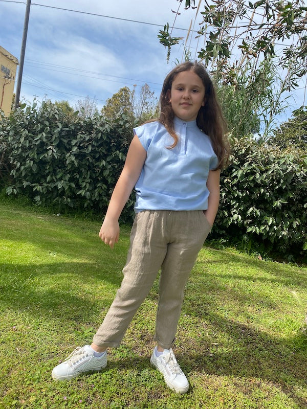 Pantalone per bambina in lino Vicolo Girl