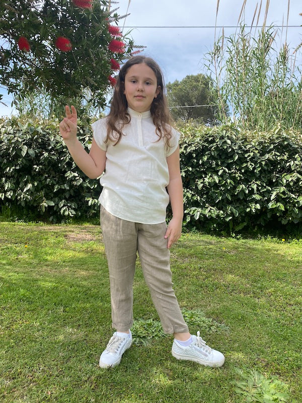 Blusa per Bambina in lino Vicolo Girl