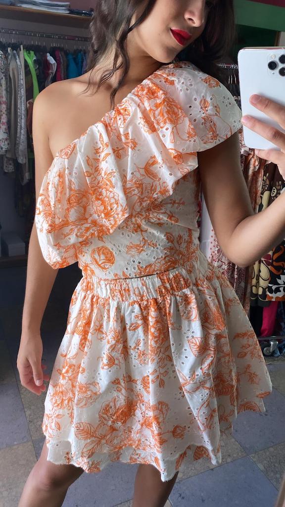 Top Pizzo Sangallo Fantasia Monospalla Vicolo Taglia S