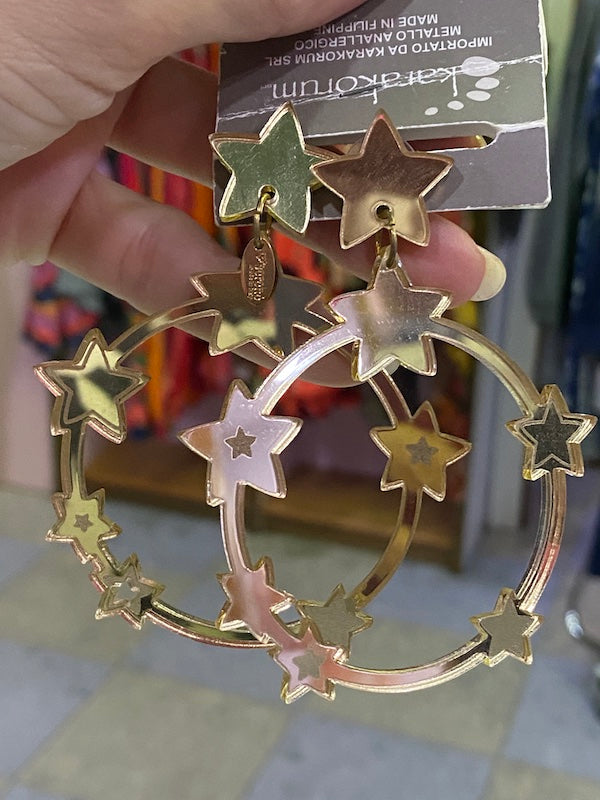 Orecchini Cerchio con stelle 
