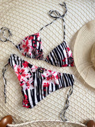 Bikini Triangolo e slip fianco regolabile Striped Effek TAGLIA S 
