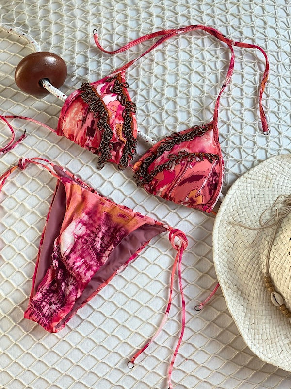 Bikini Triangolo e slip laccetto brasiliano regolabile Dreamcatcher Effek Taglia M e LG