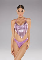 Bikini top e slip americano fisso Flourish Effek Taglia L