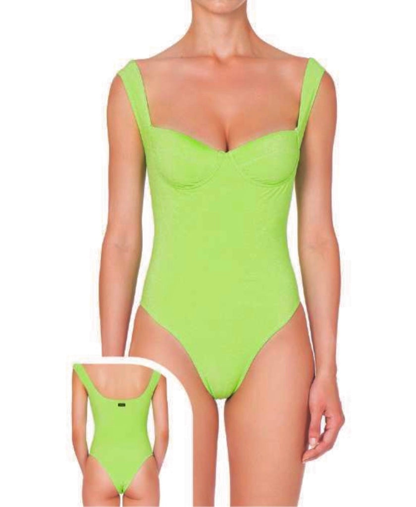 Monokini Effek Visionary dose con Ferretto Verde Fluo TAGLIA S