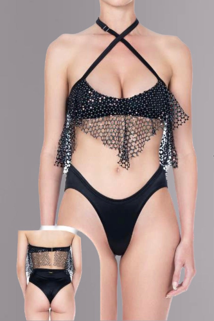 Bikini top e slip americano fisso Flourish Effek Taglia S e M