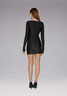 MINIDRESS SCOLLO QUADRATO NERO EFFEK Taglia M