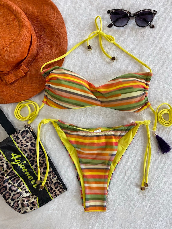 Bikini Fascia e Slip Stripes Latino 4giveness Taglia M, L, MIX