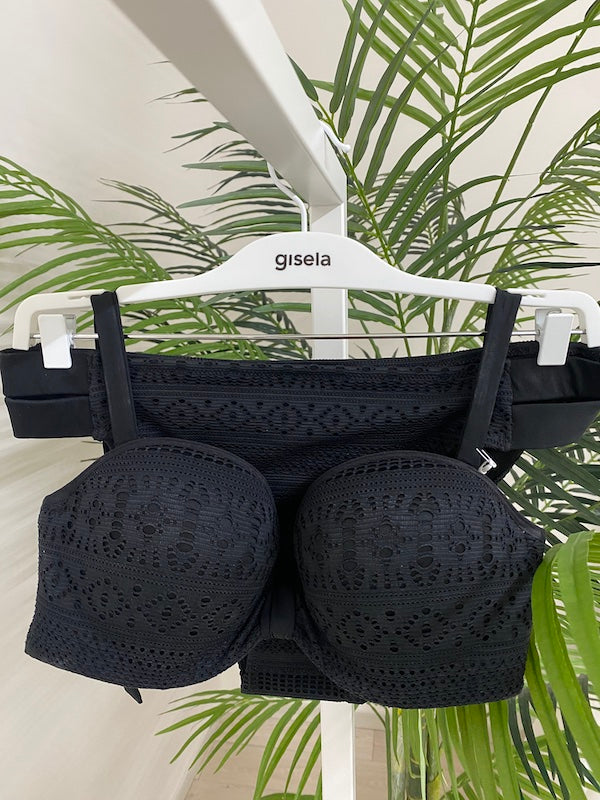 Bikini Gisela Ricamato Reggiseno push up + 1 e slip aperture laterali