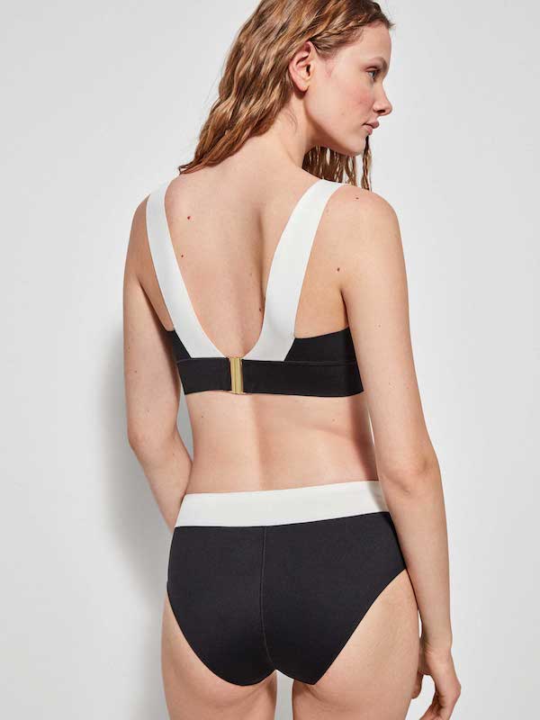 Bikini Gisela Bicolor Cuciture Laser Top non imbottito e Slip Alto